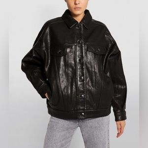 J Brand leather trucker jacket S